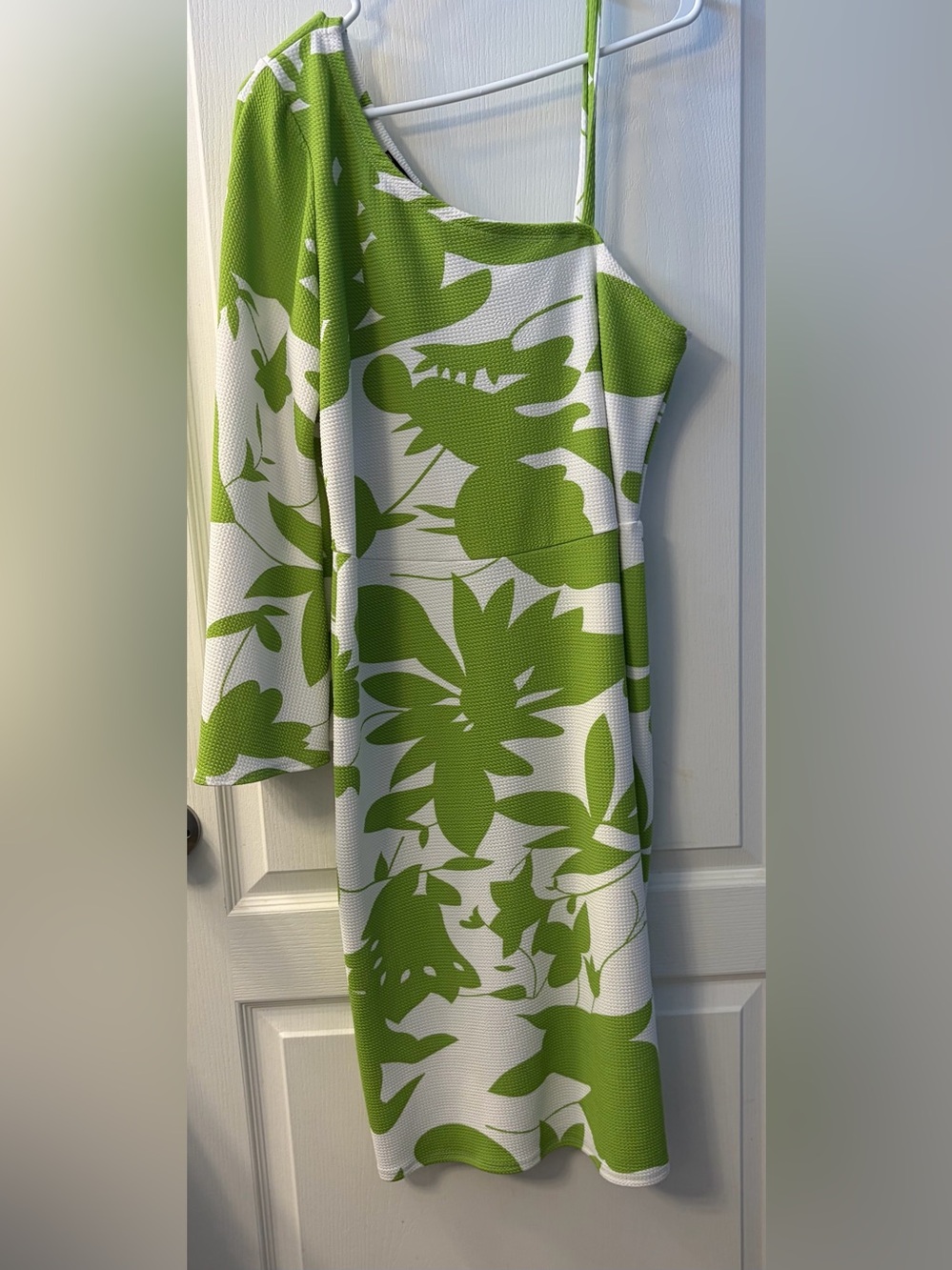 NWT Women’s 14/16 Ashley Stewart Green and White Floral Fit-and-Flare Dress
